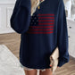 Devine US Flag Round Neck Long Sleeve Knit Top