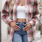 Plaid Collared Neck Long Sleeve Shirt