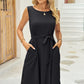 FULL SIZE Tied Round Neck Sleeveless Dress