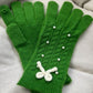 Thermal Pearl Detail Bow Five-Finger Gloves