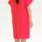 Slit Notched Short Sleeve Mini Dress
