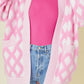 Geometric Open Front Long Sleeve Cardigan