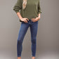 Double Take Textured Kangaroo Pocket Long Sleeve Hoodie