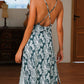 Slit Crisscross Printed Sleeveless Cami Midi Dress