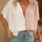 Contrast Collared Neck Short Sleeve Shirt
