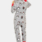 Printed Zip Up Long Sleeve Hooded Jumpsuit