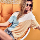 BiBi Round Neck Color Block Short Sleeve T-Shirt - Brand BiBi