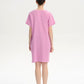 Slit Notched Short Sleeve Mini Dress