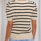 Striped Round Neck Puff Sleeve Knit Top