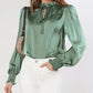 Frill Tied Lantern Sleeve Blouse