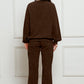 Corduroy Round Neck Sweatshirt and Sweatpants Set