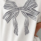Bow Graphic Round Neck Short Sleeve T-Shirt