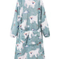Fuzzy Pocketed Long Sleeve Hooded Lounge Dress