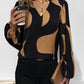 Frill Notched Long Sleeve Blouse