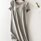 Full Size Striped Round Neck Short Sleeve Dress