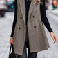 Buttoned Collared Neck Longline Vest Coat