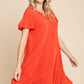 Culture Code Full Size Short Sleeve Ruffled Asymmetric Hem Dress