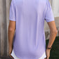 Ruched Square Neck Short Sleeve Blouse