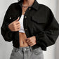 Collared Neck Dropped Shoulder Jacket