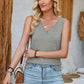 Full Size Heathered Notched Wide Strap Tank
