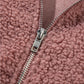 Lace Detail Zip Up Sherpa Patchwork Jacket