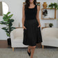Elastic Waist Skirt with Pockets