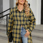 Plaid Collared Neck Long Sleeve Shirt