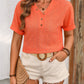 Eyelet V-Neck Short Sleeve Top