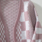 Double Take Checkered Open Front Dropped Shoulder Cardigan