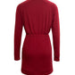 Drawstring Turtleneck Long Sleeve Mini Dress