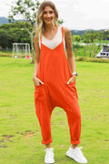 Double Take Full Size Sleeveless V-Neck Pocketed Jumpsuit *