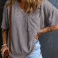 Textured V-Neck Half Sleeve T-Shirt