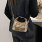 Fuzzy Polyester Mini Handbag with Zipper