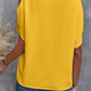 Full Size Notched Cold Shoulder Half Sleeve Blouse