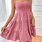 Full Size Smocked Tiered Sleeveless Mini Dress