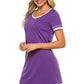 Contrast Trim Short Sleeve Lounge Dress