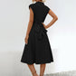 Button Up Cap Sleeve Midi Dress