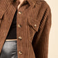 Button Up Long Sleeve Corduroy Jacket