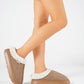 Furry Round Toe Platform Slippers