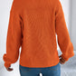Openwork Round Neck Long Sleeve Sweater