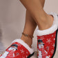 Snowman Round Toe Faux Fur Slippers