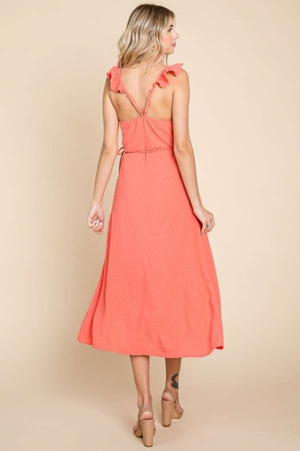 Culture Code Ruffle Detail Surplice Wrap Slip Dress *