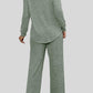 Ribbed Long Sleeve Top and Pocketed Pants Set
