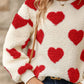 Full Size Fuzzy Heart Dropped Shoulder Sweatshirt