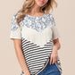 BiBi Printed Color Block Short Sleeve T-Shirt - Brand BiBi