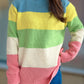Color Block Round Neck Long Sleeve Sweater