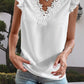 Lace Detail V-Neck Cap Sleeve Blouse