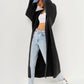 Open Front Long Sleeve Longline Cardigan