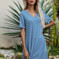 V-Neck Short Sleeve Mini Dress