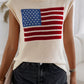 Devine US Flag Round Neck Sweater Vest